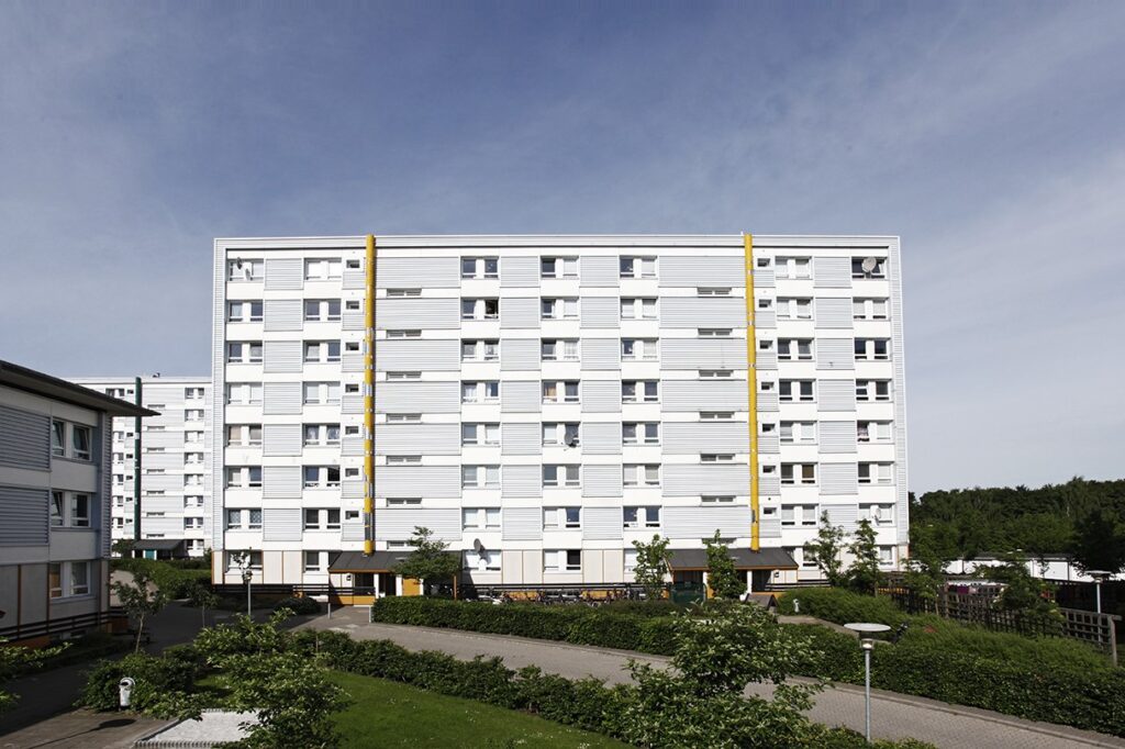 Billedet viser de almene boliger på Axelborg i Horsens